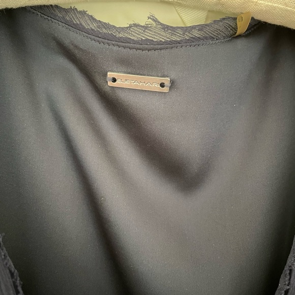 Elie Tahari gauze gown in dark navy - Picture 4 of 4